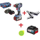 Bosch akumulatorski vibracioni odvrtač GDX 18V 200 C Professional + SwissPeak višenamenski alat + POKLON Akumulator 18V EneRACER 6,3 Ah 0615990L00