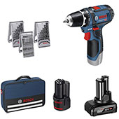 Bosch super set GSR 12V-15 akumulatorska bušilica-odvrtač + 39-delni set pribora u torbi 0615990G6L