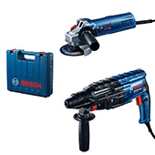 Bosch set električnog alata - elektro-pneumatski čekić GBH 240 Professional + ugaona brusilica GWS 750-125 Professional 0611272122