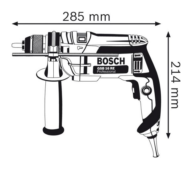 Bosch Profesionalni set GSB 16 RE + odvrtač sa SoftFinish magnetnim ležištem za burgiju 0615990K30-1
