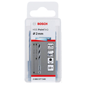 Bosch HSS spiralna burgija PointTeQ 2,0 mm sa šestougaonim HEX prihvatom 10 kom 2608577540