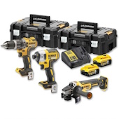 DeWalt aku set alata brusilica, šrafilica i udarni odvijač DCK384P2T