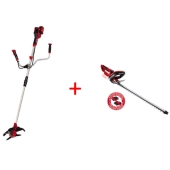 Einhell akumulatorski trimer za travu Power X-Change AGILLO Kit (2x3,0Ah) + akumulatorske makaze za žbunje GE-CH 1855/1 Li solo