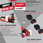 Einhell akumulatorska lančana testera Power X-Change GE-LC 36/35 Li - Solo + PXC starter set 18V 4Ah x 2 kom + GE-CS 18 Li solo oštrač lanca 