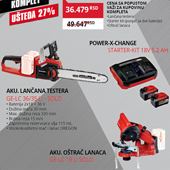 Einhell akumulatorska lančana testera Power X-Change GE-LC 36/35 Li - Solo + Einhell starter set PXC 2 x 5,2Ah & Twincharger Kit + GE-CS 18 Li solo oštrač lanca 
