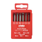 Felo set bitova Industrial Bit-box Profi 73mm SL/PH/PZ 6/1 03092716