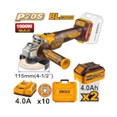 Ingco akumulatorska ugaona brusilica 115mm 2x4.0Ah CAGLI271532E