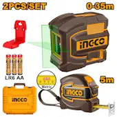 Ingco merni set - samonivel laser 0-35m + metar 5m HLL680081-1