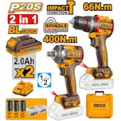 Ingco set aku alata bušilica 66NM + odvijač 400NM 20V CKLI20275E
