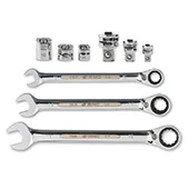 Irimo komplet okasto-viljuškastih ključeva i adaptera 9 kom 018911