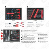KS Tools set univerzalnih uložaka za 3 fioke sa 215 premium alata KS-713.0215