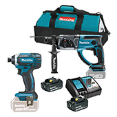 Makita LXT 18V komplet - akumulatorski udarni odvijač DTD152Z + akumulatorska bušilica-čekić DHR202Z + punjač + 2 baterije + torba