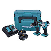 Makita LXT set - akumulatorska bušilica-odvijač DDF482Z + akumulatorski udarni odvijač DTD156Z + punjač + 2 baterije + Makpac DLX2339J