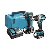 Makita combiset udarni odvijač DTD173 + šrafilica DDF489 / 2x5.0Ah / Makpac kofer DLX2527TJ