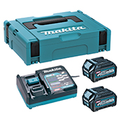 Makita XGT starter set - punjač + 2 baterije 40V 2,5Ah u Makpac koferu 191J81-6