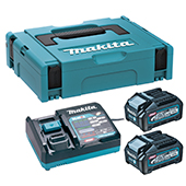 Makita XGT starter set - punjač + 2 baterije 40V 4,0Ah u Makpac koferu 191J97-1