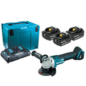 Makita akumulatorska ugaona brusilica DGA504Z (MakPac 4) + 3x baterija BL1850B SET4 198844-1