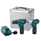 Makita akumulatorski set (DF330DWE+TD090D), u koferu sa 2 baterije i punjačem  LCT204