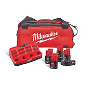 Milwaukee set - punjač + 4 baterije u torbi 12V/2/4Ah M12 NRG-424B