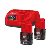 Milwaukee set - punjač + 2 baterije 12V/3Ah M12 NRG-302 4933451902
