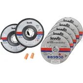 Einhell by KWB metalni set 125mm reznih ploča 125 mm u kutiji + čepići za uši – 7 delova 49712052