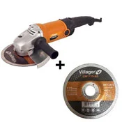 Villager električna ugaona brusilica VLN 460 + POKLON brusna ploča za metal 230X6 mm - 5 komada GW23060