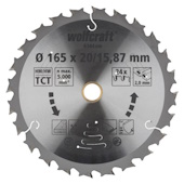 Wolfcraft kružna testera za ručne cirkulare HM ø165x20-15.87x2mm 6344000
