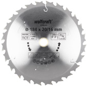 Wolfcraft kružna testera za ručne cirkulare HM ø184x20-16x1.8mm 6346000