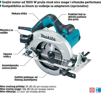 Makita ručna kružna testera HS7611-3