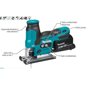 Makita akumulatorska ubodna testera DJV185Z Makita akumulatorska ubodna testera DJV185Z