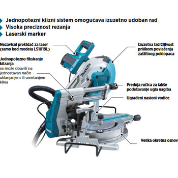 Makita potezno-nagibna testera LS1019-1