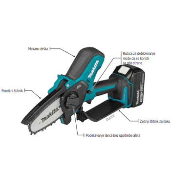 Makita akumulatorska lančana testera 12V UC100DZ-6