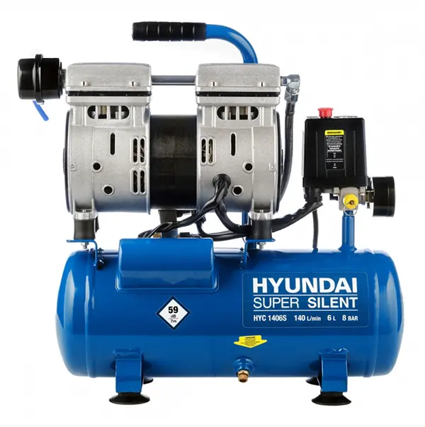 Hyundai HYC 550-6S tihi bezuljni kompresor 550W – 6 l, 120 l/min, Silent serija Hyundai HYC 550-6S tihi bezuljni kompresor 550W – 6 l, 120 l/min, Silent serija