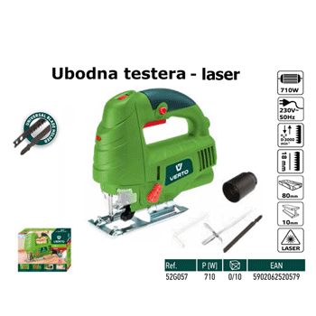 Verto ubodna testera 710W sa laserom 52G057 Verto ubodna testera 710W sa laserom 52G057