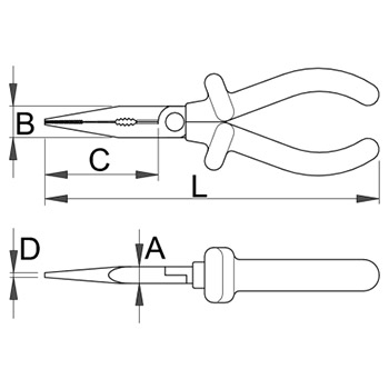 Unior klešta špicasta prava 160mm 506/1VDEDP 619188-1