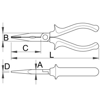 Unior klešta špicasta prava 140mm 506/1VDEBI 610434-1