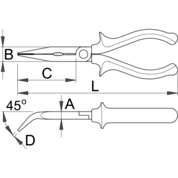 Unior klešta špicasta savijena 200mm 512/4G 608721-3