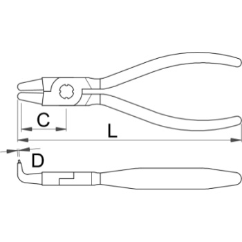 Unior klešta za seger unutrašnja savijena 300mm 538/1P 616743-1