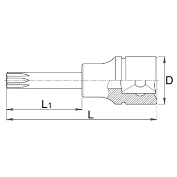 Unior ključ nasadni, dugi, sa TX profilom, prihvat 3/8 Unior ključ nasadni, dugi, sa TX profilom, prihvat 3/8
