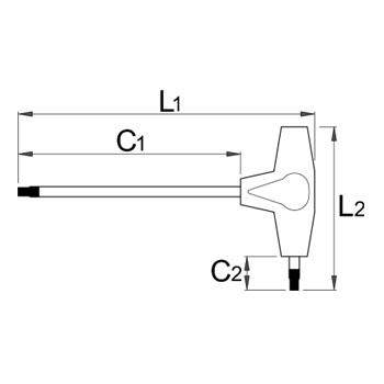 Unior ključ imbus loptasti sa T-ručicom dvostrani 2.5 193HXS 608276-1