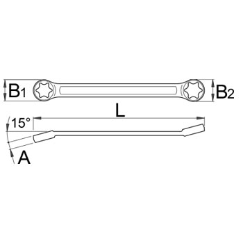 Unior ključ okasti sa TX profilom povijeni E10xE12 182/2BTX 612893-1