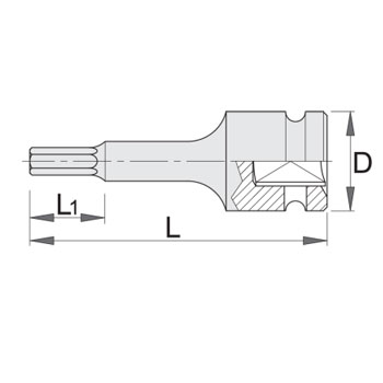 Unior ključ nasadni IMPACT sa imbus nastavkom prihvat 1/2 19mm 231/4AHX 615225-1