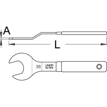 Unior ključ viljuškasti jednostrani savijeni 36mm 1618/2DP 615372-1