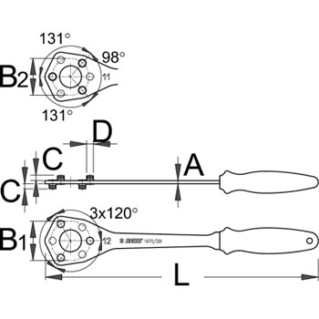 Unior ključ za lančanik 11/12 1670/2BI 617235-1