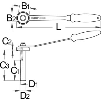 Unior ključ za pogonski ležaj Campagnolo ultra-torque sa ručicom 1671.6/2BI 619714-1