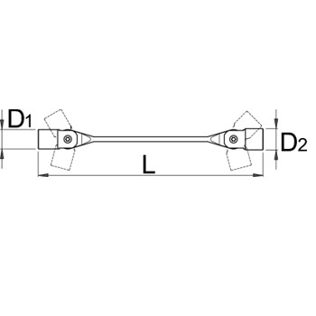 Unior ključ nasadni, dvostrani, zglobni sa unutrašnjim TX profilom E6 x E8 202/1TX 619861-1