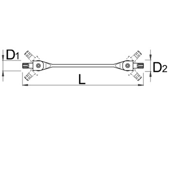 Unior ključ dvostrani zglobni sa spoljašnjim TX profilom TX15 x TX20 202/2ATX 619865-1