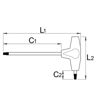 Unior ključ imbus sa T-ručicom dvostrani 2 193HX 623238-1