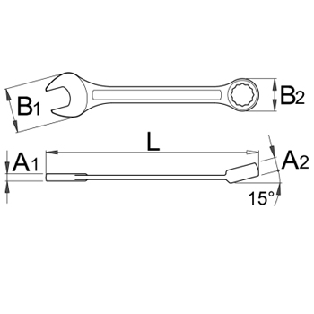 Unior ključ 125/1 viljuškasto-okasti kratki 29 mm 602095-1