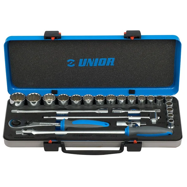 Unior ključevi nasadni, prihvat 1/2, u metalnoj kutiji 190BI12P24 611941